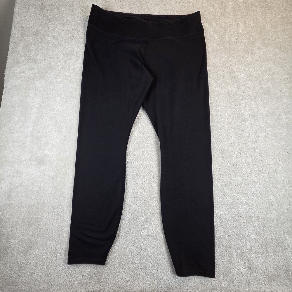 Pact Black Leggings Womens XXL Stretch Pull On Yoga Lounge Wide Waistband